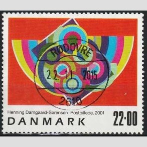 FRIMRKER DANMARK | 2001 - AFA 1293 - Frimrkekunst 4. - 22,00 Kr. Henning Damgaard-Srensen - Lux Stemplet