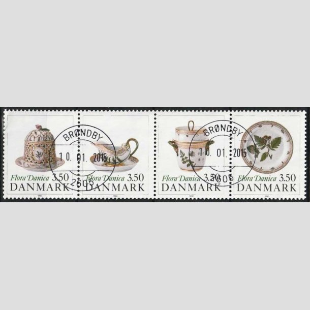 FRIMRKER DANMARK | 1990 - AFA 966-69 - Flora Danica 200 r - 3,50 Kr. i sammentryk flerfarvet - Lux Stemplet 