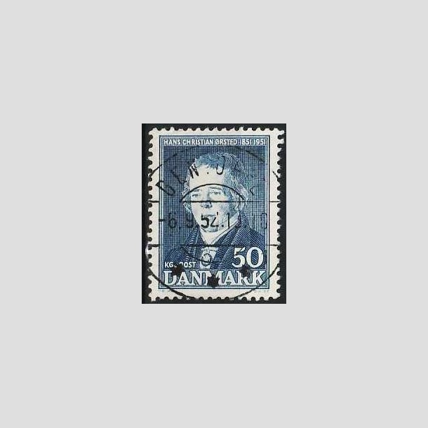 FRIMRKER DANMARK | 1951 - AFA 330 - Hans Christian rsted - 50 re bl - Lux Stemplet