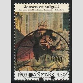 FRIMRKER DANMARK | 2000 - AFA 1236 - 1900-tallet serie 1 - 4,50 Kr. flerfarvet - Pragt Stemplet Vanlse