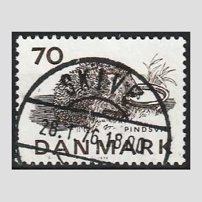 FRIM�RKER DANMARK | 1975 - AFA 602 - Truede dyr - 70 �re brun - Pragt Stemplet Skive