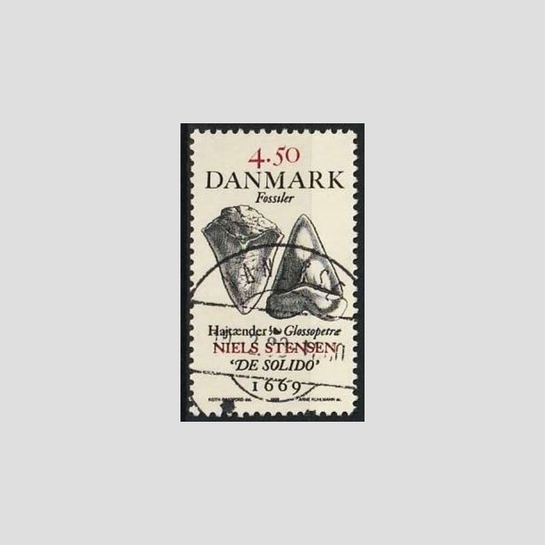 FRIMRKER DANMARK | 1998 - AFA 1192 - Fossiler - 4,50 Kr. Hajtnder flerfarvet - Pragt Stemplet Vanlse