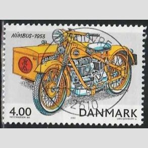 FRIM�RKER DANMARK | 2002 - AFA 1321 - Postk�ret�jer - 4,00 Kr. flerfarvet - Pragt Stemplet