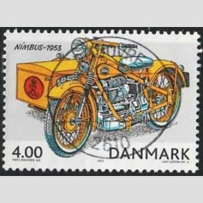 FRIM�RKER DANMARK | 2002 - AFA 1321 - Postk�ret�jer - 4,00 Kr. flerfarvet - Pragt Stemplet