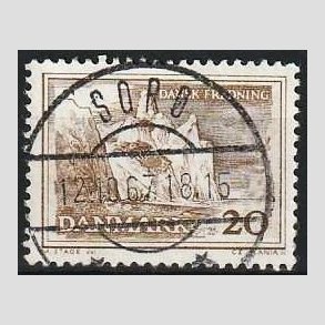FRIMRKER DANMARK | 1962 - AFA 411 - Mns klint - 20 re grbrun - Pragt Stemplet Sor