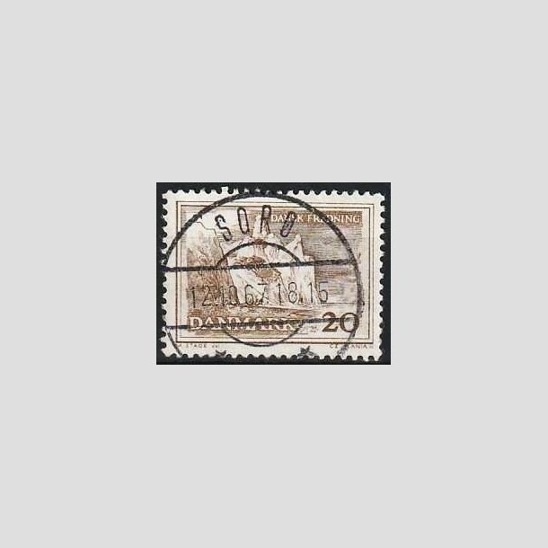 FRIMRKER DANMARK | 1962 - AFA 411 - Mns klint - 20 re grbrun - Pragt Stemplet Sor