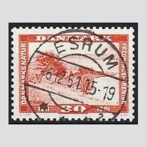 FRIMRKER DANMARK | 1961 - AFA 392 - Naturfredningsforening 50 r. - 30 re brunrd - Pragt Stemplet Esrum