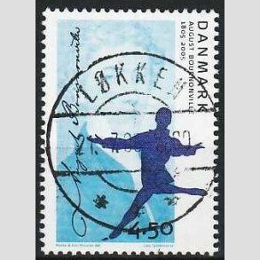 FRIM�RKER DANMARK | 2005 - AFA 1432 - August Bournonville - 4,50 Kr. flerfarvet - Pragt Stemplet L�kken