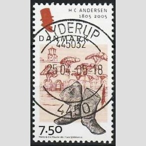 FRIM�RKER DANMARK | 2005 - AFA 1425 - H.C. Andersen - 7,50 Kr. Rejsest�vler - Pragt Stemplet Jyderyp