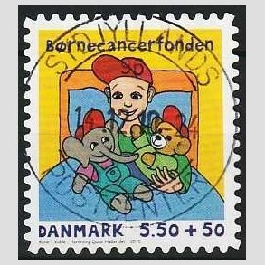 FRIMRKER DANMARK | 2010 - AFA 1605Ea - Brnecanserfonden - 5,50 + 0,50 Kr. flerfarvet - Pragt Stemplet 