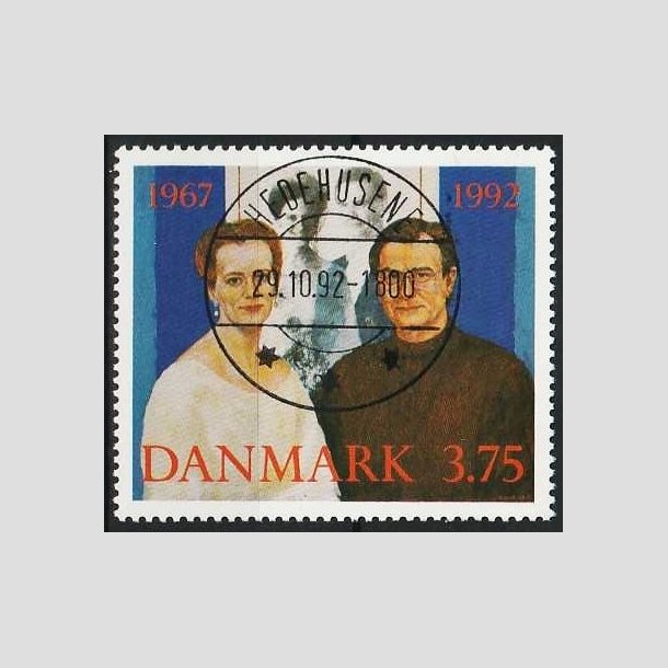 FRIMRKER DANMARK | 1992 - AFA 1023 - Slvbryllup - 3,75 Kr. flerfarvet - Lux Stemplet Hedehusene