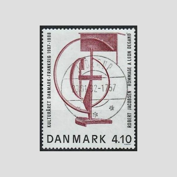 FRIMRKER DANMARK | 1988 - AFA 918 - Dansk-fransk kulturr - 4,10 Kr. brunrd/sort - Pragt Stemplet Jyderup