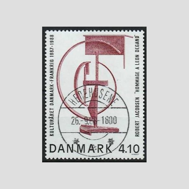 FRIMRKER DANMARK | 1988 - AFA 918 - Dansk-fransk kulturr - 4,10 Kr. brunrd/sort - Pragt Stemplet Hedehusene