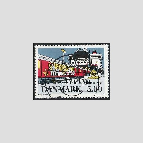 FRIMRKER DANMARK | 1997 - AFA 1147 - Bureautjenestens ophr - 5,00 Kr. flerfarvet - Pragt Stemplet Vanlse