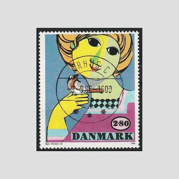 FRIMRKER DANMARK | 1986 - AFA 849 - Bjrn Wiinblad - 2,80 Kr. flerfarvet - Lux Stemplet rhus C