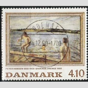 FRIMRKER DANMARK | 1988 - AFA 921 - Peter Hansen - 4,10 Kr. flerfarvet - Lux Stemplet Odense