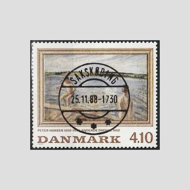 FRIMRKER DANMARK | 1988 - AFA 921 - Peter Hansen - 4,10 Kr. flerfarvet - Lux Stemplet Sakskbing (Pragtmrke)