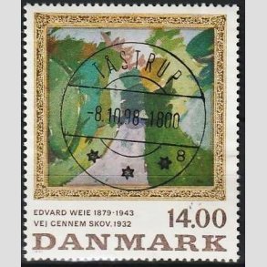 FRIMRKER DANMARK | 1991 - AFA 1006 - Edvard Weie - 14,00 Kr. flerfarvet - Lux Stemplet Tstrup