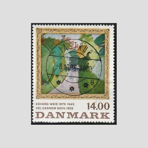 FRIMRKER DANMARK | 1991 - AFA 1006 - Edvard Weie - 14,00 Kr. flerfarvet - Lux Stemplet Tstrup