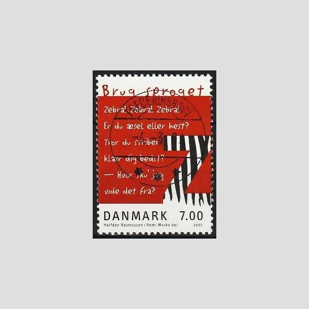 FRIMRKER DANMARK | 2001 - AFA 1282 - Brug sproget - 7,00 Kr. flerfarvet - Pragt Stemplet Frederikshavn
