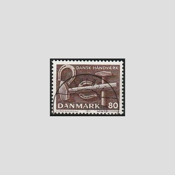 FRIMRKER DANMARK | 1977 - AFA 641 - Dansk hndvrk - 80 re brun - Lux Stemplet Vanlse