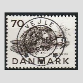 FRIM�RKER DANMARK | 1975 - AFA 602 - Truede dyr - 70 �re brun - Pragt Stemplet Vejle
