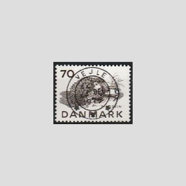 FRIMRKER DANMARK | 1975 - AFA 602 - Truede dyr - 70 re brun - Pragt Stemplet Vejle