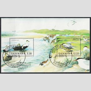 FRIM�RKER DANMARK | 1999 - AFA 1231 - Danske tr�kfugle - Miniark II, 17,75 Kr. flerfarvet - P�nt Stemplet