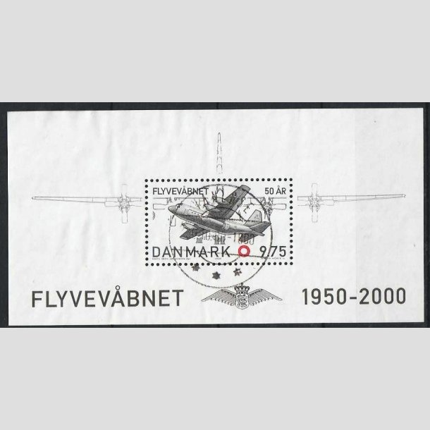 FRIMRKER DANMARK | 2000 - AFA 1265 - Flyvevbnet 50 r. - Kr. 9,75 Miniark - Lux Stemplet Vanlse