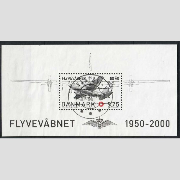 FRIMRKER DANMARK | 2000 - AFA 1265 - Flyvevbnet 50 r. - Kr. 9,75 Miniark - Lux Stemplet Vanlse