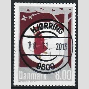 FRIM�RKER DANMARK | 2013 - AFA 1757 - Vinterstemning - 8,00 Kr. flerfarvet - Pragt Stemplet Hj�rring