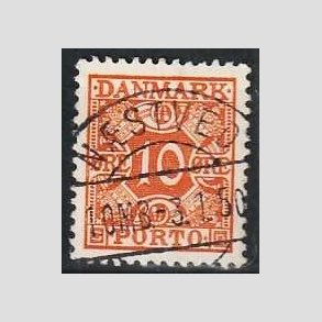 FRIMRKER DANMARK | 1934 - AFA 28 - 10 re orange - Lux Stemplet