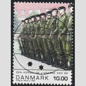 FRIMRKER DANMARK | 2008 - AFA 1534 - Livgarden 350 r. - 10,00 Kr. flerfarvet - Lux Stemplet Odder
