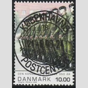 FRIM�RKER DANMARK | 2008 - AFA 1534 - Livgarden 350 �r. - 10,00 Kr. flerfarvet - Lux Stemplet 
