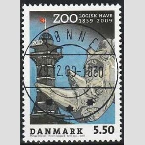 FRIM�RKER DANMARK | 2009 - AFA 1578 - Zoologisk Have - 5,50 Kr. flerfarvet - Lux Stemplet R�nne