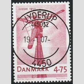 FRIM�RKER DANMARK | 2007 - AFA 1493 - Danske vindm�ller - 4,75 Kr. r�d - Pragt Stemplet Jyderup