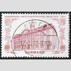 FRIM�RKER DANMARK | 2012 - AFA 1719A - Centralpostbygningen - 8,00 Kr. flerfarvet - Pragt Stemplet Odder