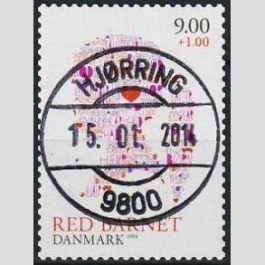 FRIMRKER DANMARK | 2013 - AFA 1768 - Red barnet - 9,00 + 1 Kr. flerfarvet - Pragt Stemplet Hjrring