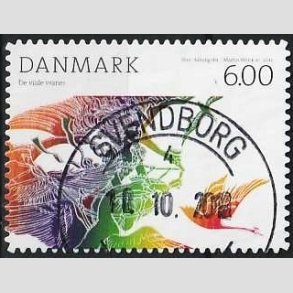 FRIM�RKER DANMARK | 2012 - AFA 1712a - H.C. Andersens eventyr - 6,00 Kr. flerfarvet - Pragt Stemplet Svendborg