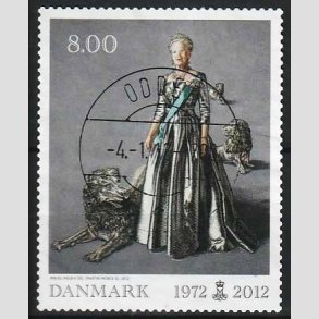 FRIMRKER DANMARK | 2012 - AFA 1694 - Dronning i 40 r - 8,00 Kr. flerfarvet - Pragt Stemplet Odder