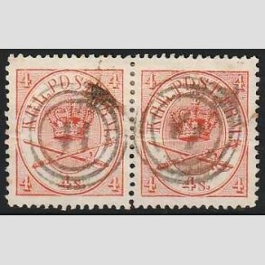 FRIMRKER DANMARK | 1864-70 - AFA 13 - 4 Skilling rd Krone Scepter i par - Stemplet