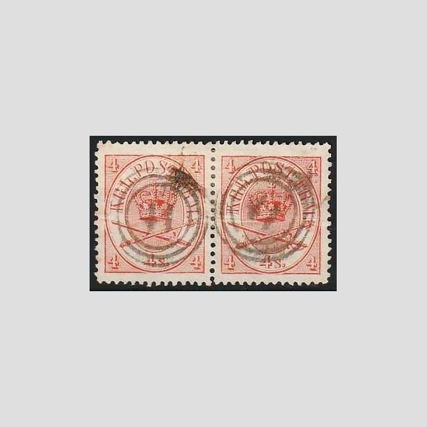 FRIMRKER DANMARK | 1864-70 - AFA 13 - 4 Skilling rd Krone Scepter i par - Stemplet