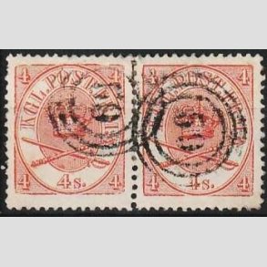 FRIMRKER DANMARK | 1864-70 - AFA 13 - 4 Skilling rd Krone Scepter i par - Stemplet