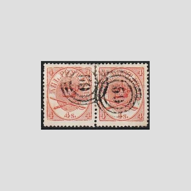 FRIMRKER DANMARK | 1864-70 - AFA 13 - 4 Skilling rd Krone Scepter i par - Stemplet