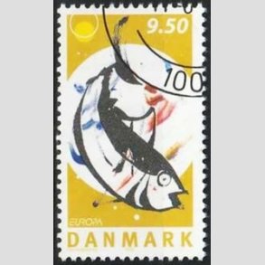 FRIMRKER DANMARK | 2005 - AFA 1438 - Europamrker - 9,50 Kr. Fiskeret - Pnt hjrnestemplet
