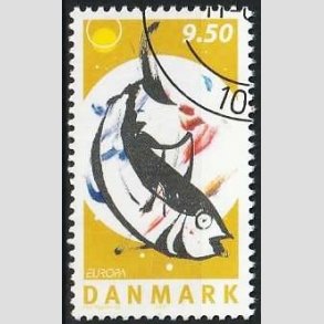 FRIMRKER DANMARK | 2005 - AFA 1438 - Europamrker - 9,50 Kr. Fiskeret - Pnt hjrnestemplet