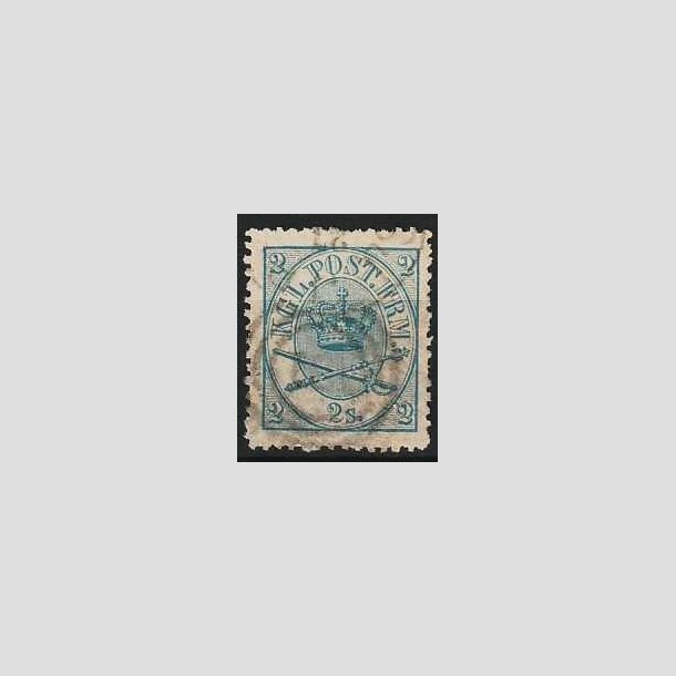 FRIMRKER DANMARK | 1864-70 - AFA 11 - 2 Skilling bl - Krone Scepter - Stemplet