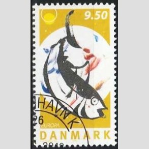 FRIMRKER DANMARK | 2005 - AFA 1438 - Europamrker - 9,50 Kr. Fiskeret - Pnt hjrnestemplet