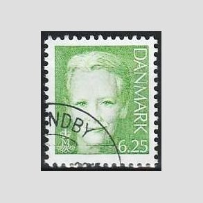 FRIMRKER DANMARK | 2003 - AFA 1339 - Dronning Margrethe - 6,25 Kr. grn - Pnt hjrnestemplet