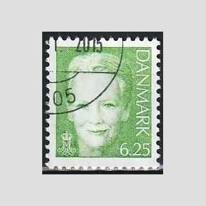 FRIMRKER DANMARK | 2003 - AFA 1339 - Dronning Margrethe - 6,25 Kr. grn - Pnt hjrnestemplet